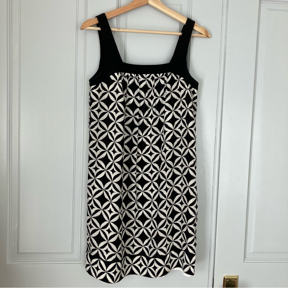 White House Black Market Silk Geometric Babydoll Shift Dress | Women’s 2